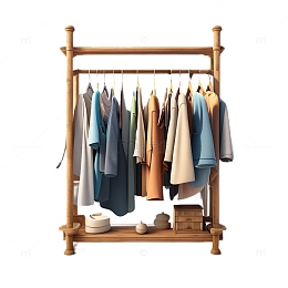 3D立体卡通衣架衣服家具家居木质