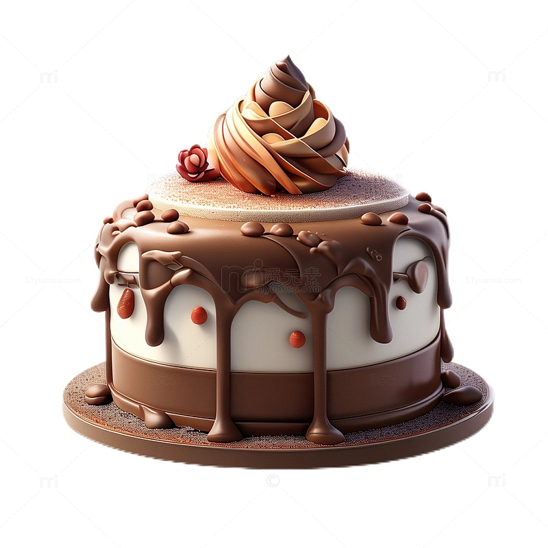 3D立体卡通巧克力蛋糕甜品西餐