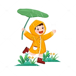 谷雨人物手绘插画元素