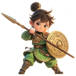 装扮成古代战士的男孩2