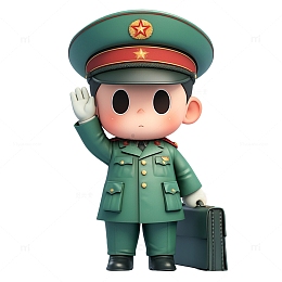 卡通军人插画