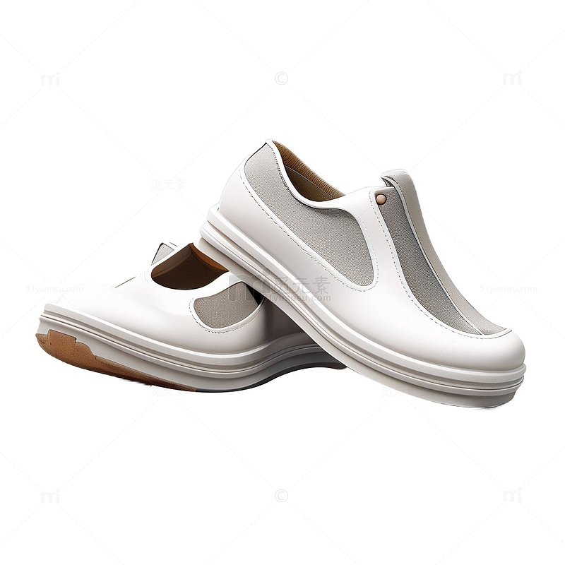 3D立体真实鞋子休闲白色