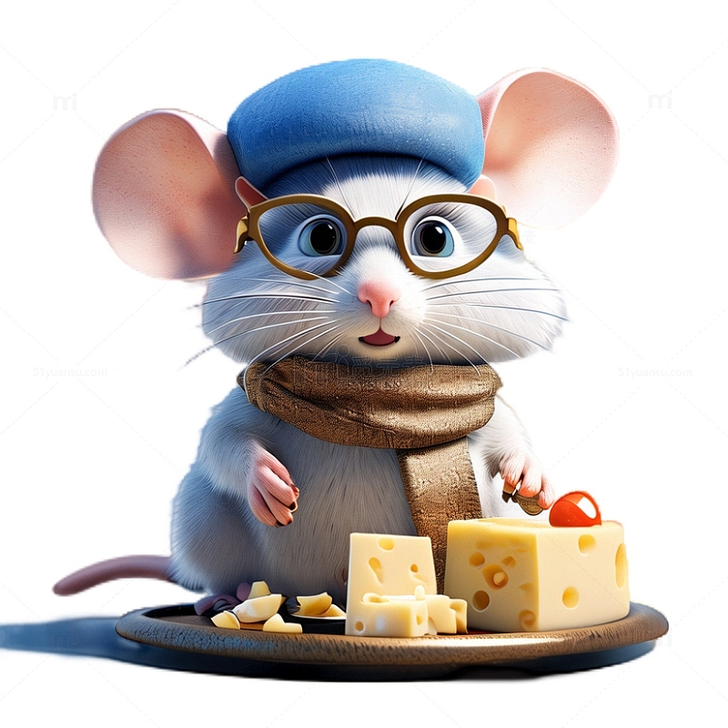 3D立体卡通老鼠偷吃奶酪