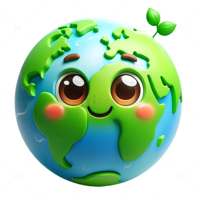 3D卡通可爱地球元素