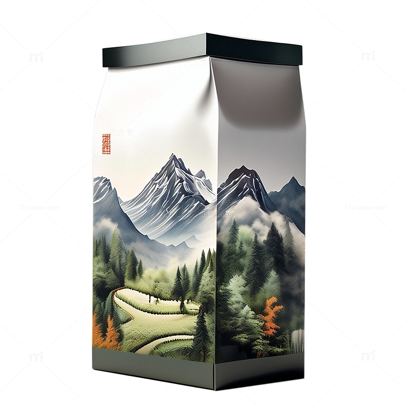 中国山水画茶叶包装