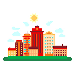 城市卡通建筑元素