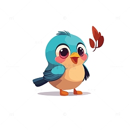 可爱的蓝色小鸟