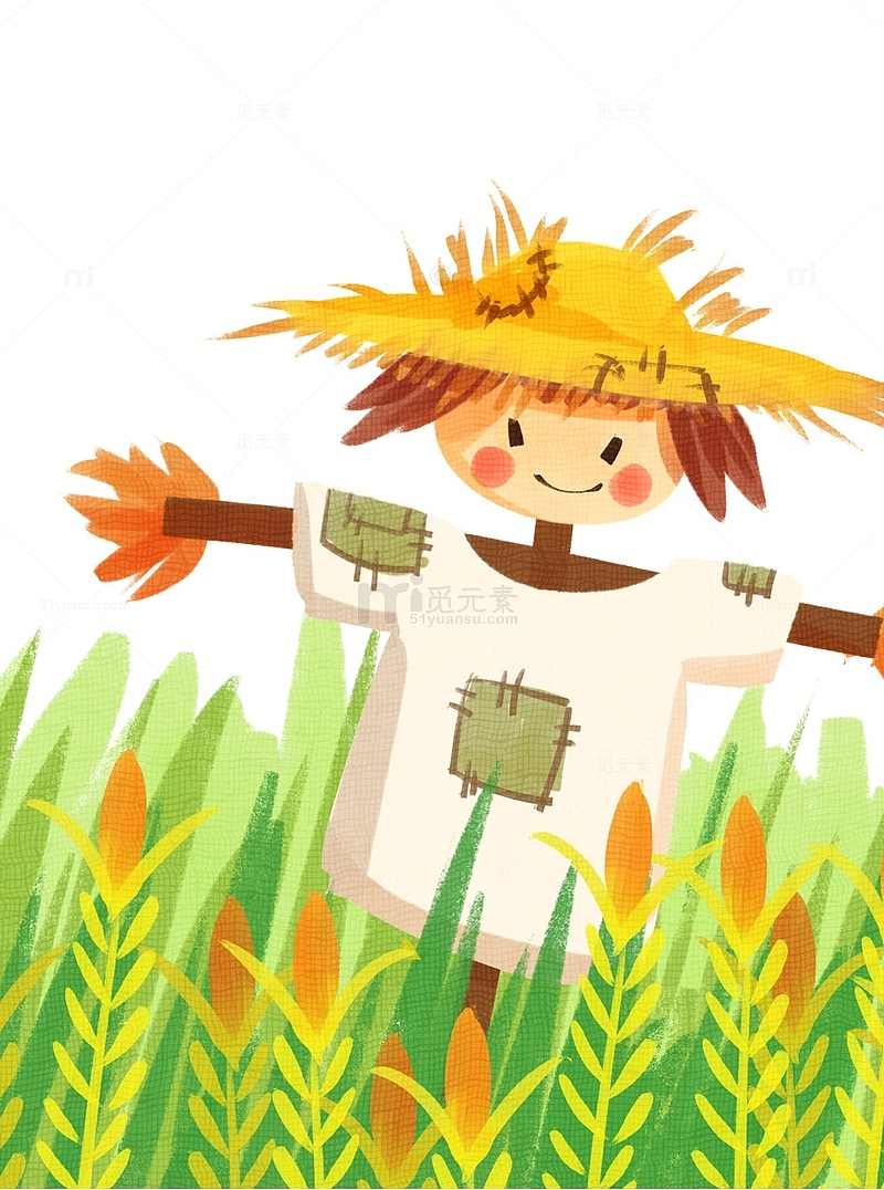 站在稻田里的稻草人