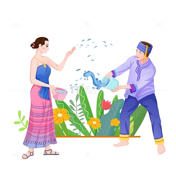 插画psdpng泼水节嬉水人物psdpng泼水节嬉水人物美女psdpng泼水节戏水