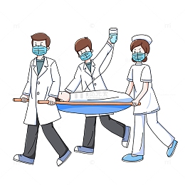 世界卫生日医生担架救人救援场景