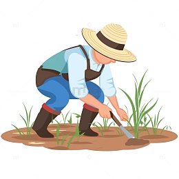 农田劳作耕田场景