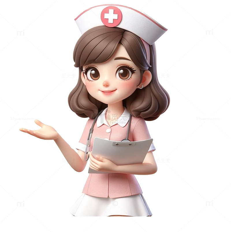 3D卡通护士人物素材