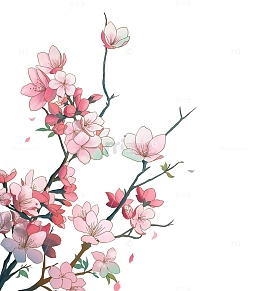 春季樱花手绘元素