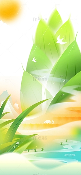 雨后春笋谷雨节气手绘插画