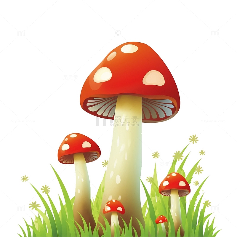 蘑菇春天生长元素