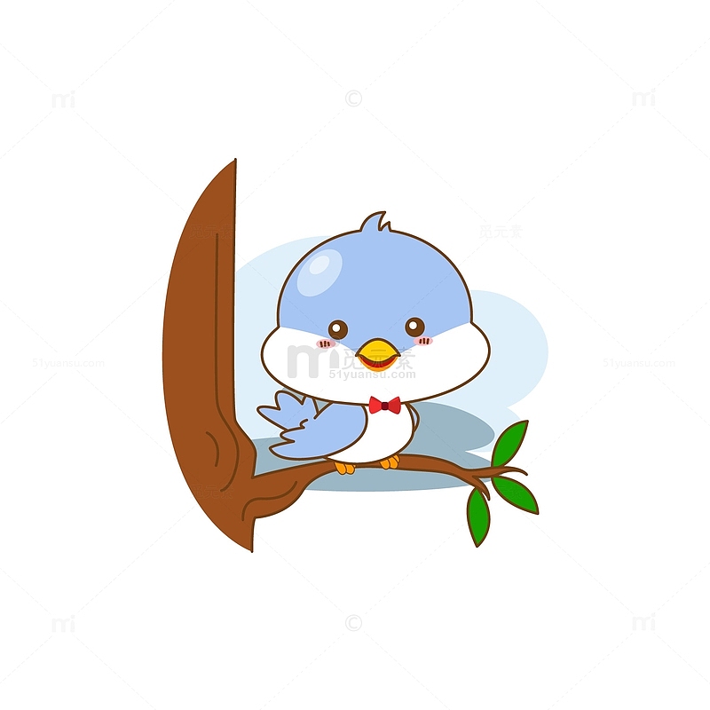 站在枝头的蓝色小鸟