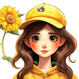 戴帽子的漂亮女孩