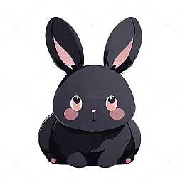 害羞的小黑兔