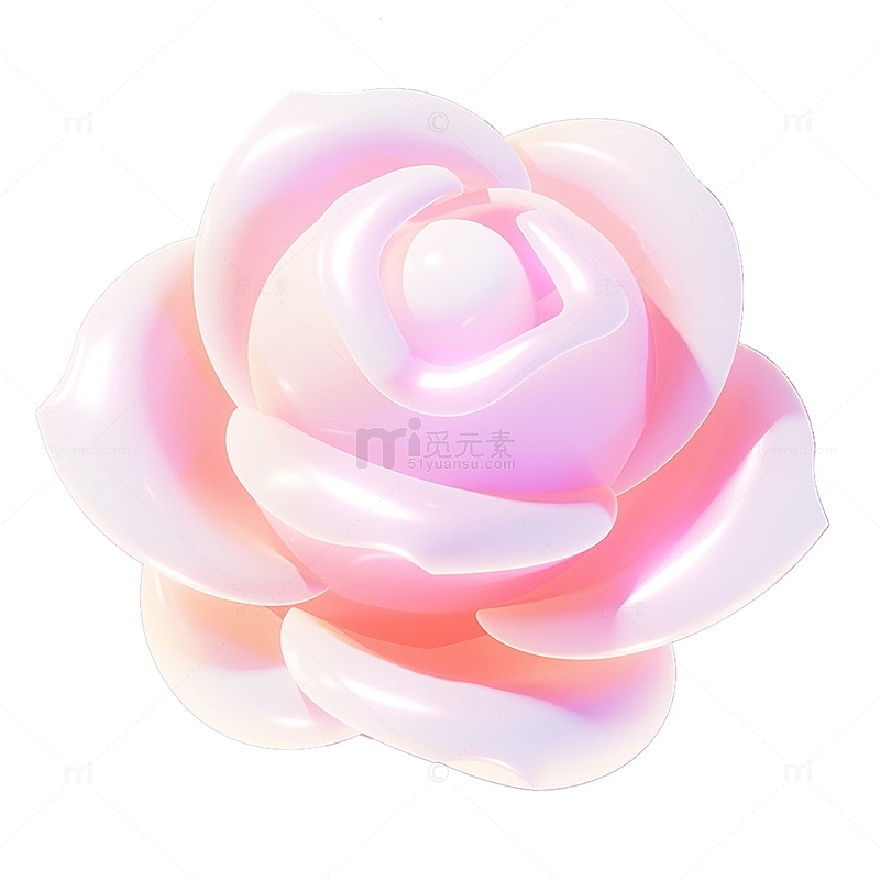 彩色立体玫瑰花