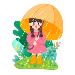 谷雨人物场景打伞