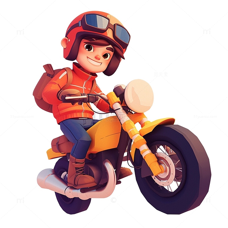 3D骑摩托车的青年2