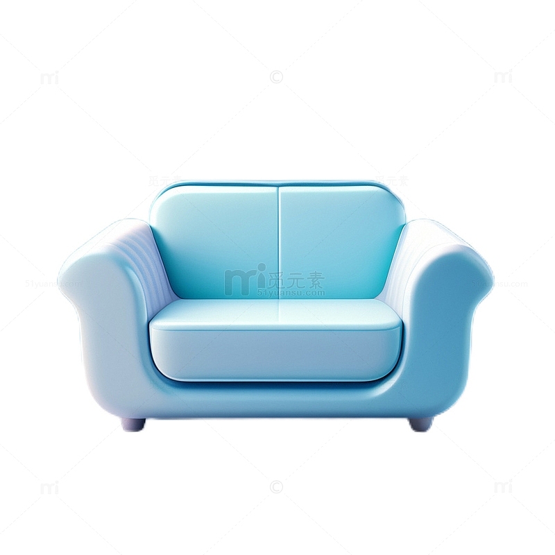 3D立体卡通沙发可爱蓝色