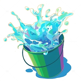 飞溅出水的水桶