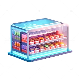 3D立体卡通冰柜牛奶超市商品