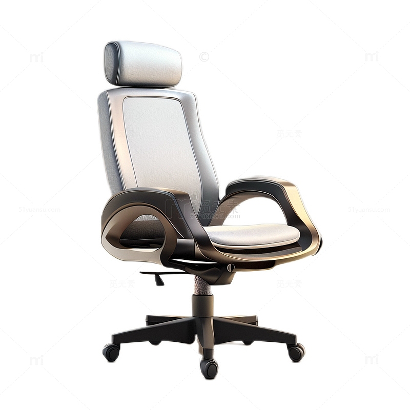 3D立体真实老板椅灰色大气简约