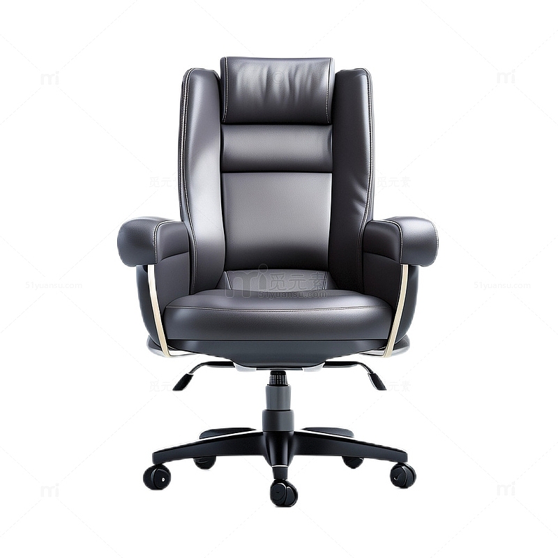 3D立体真实老板椅灰色商务