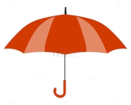 红色雨伞图标平面设计矢量插图
