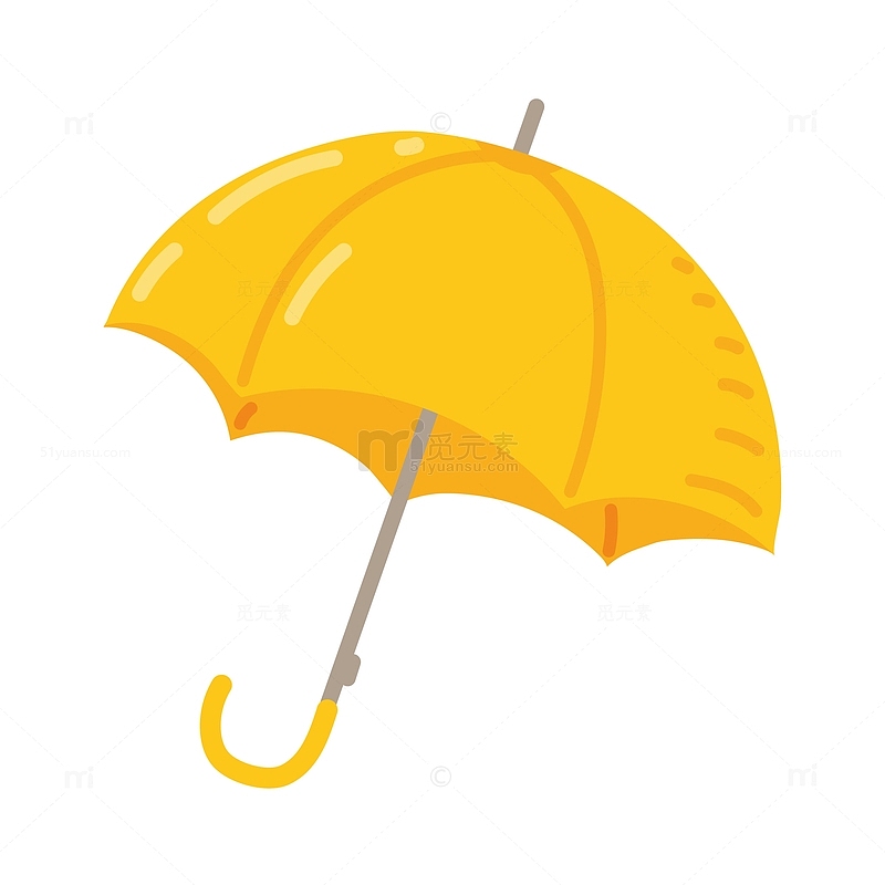撑开的黄色雨伞
