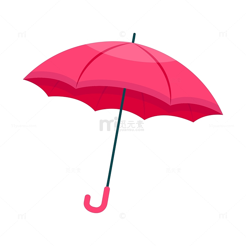 撑开的红色雨伞