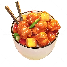 宫保鸡丁美食插画