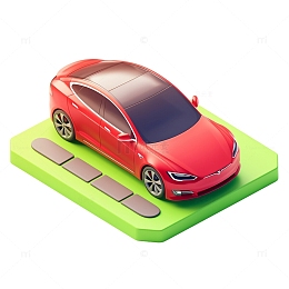 新能源汽车3D图标icon