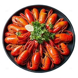 一盘小龙虾美食