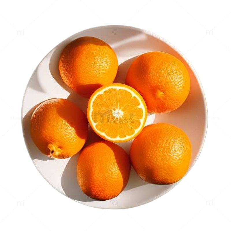 俯拍橘子图片