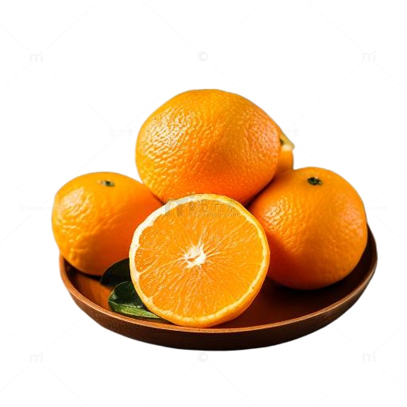 盘子里的橘子水果