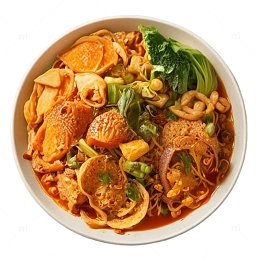 俯视视角麻辣烫