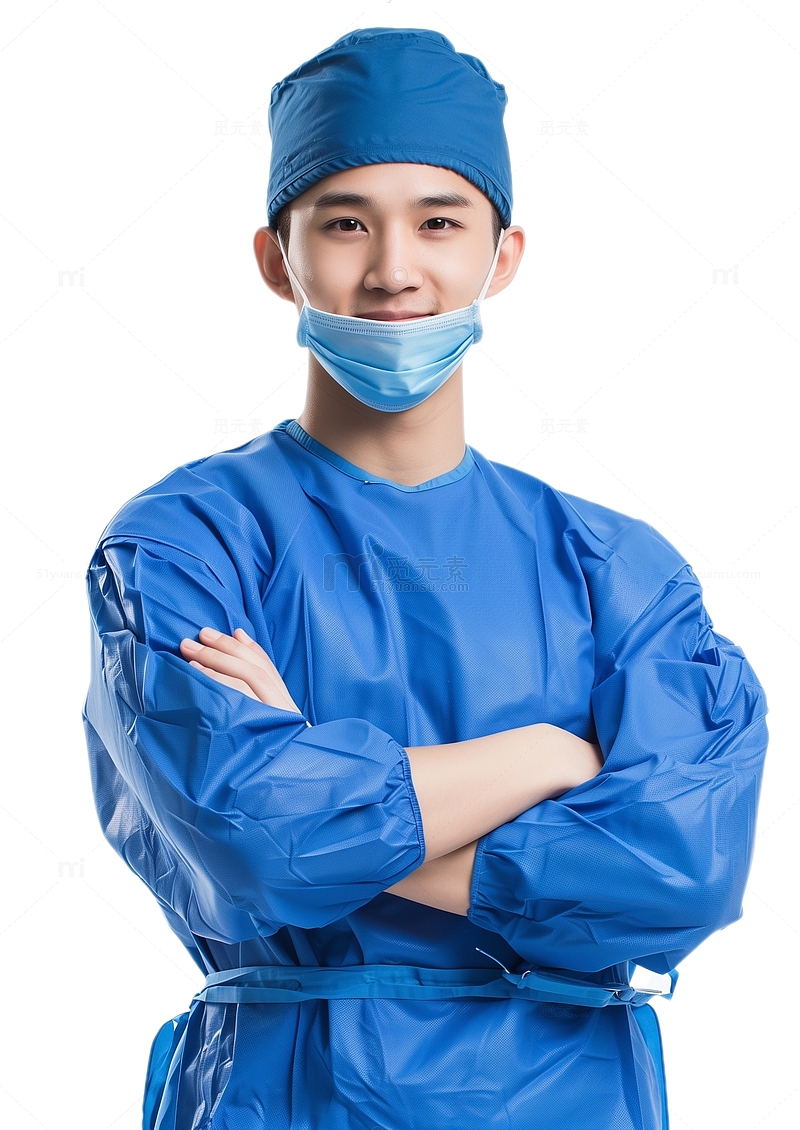 穿手术服的年轻医生肖像素材