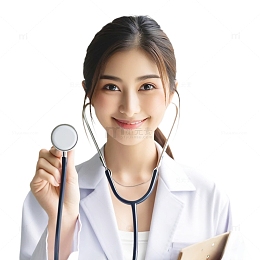美女医生半身肖像图
