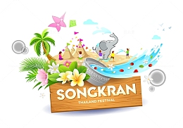 泰国泼水节沙堆插图