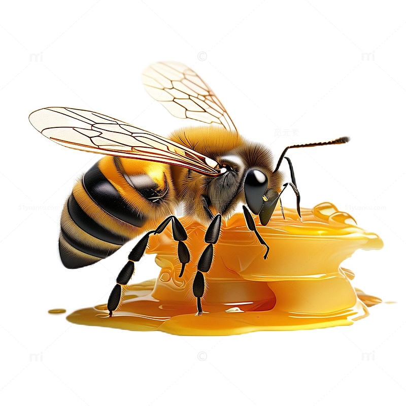 3D立体真实蜜蜂蜂蜜食物