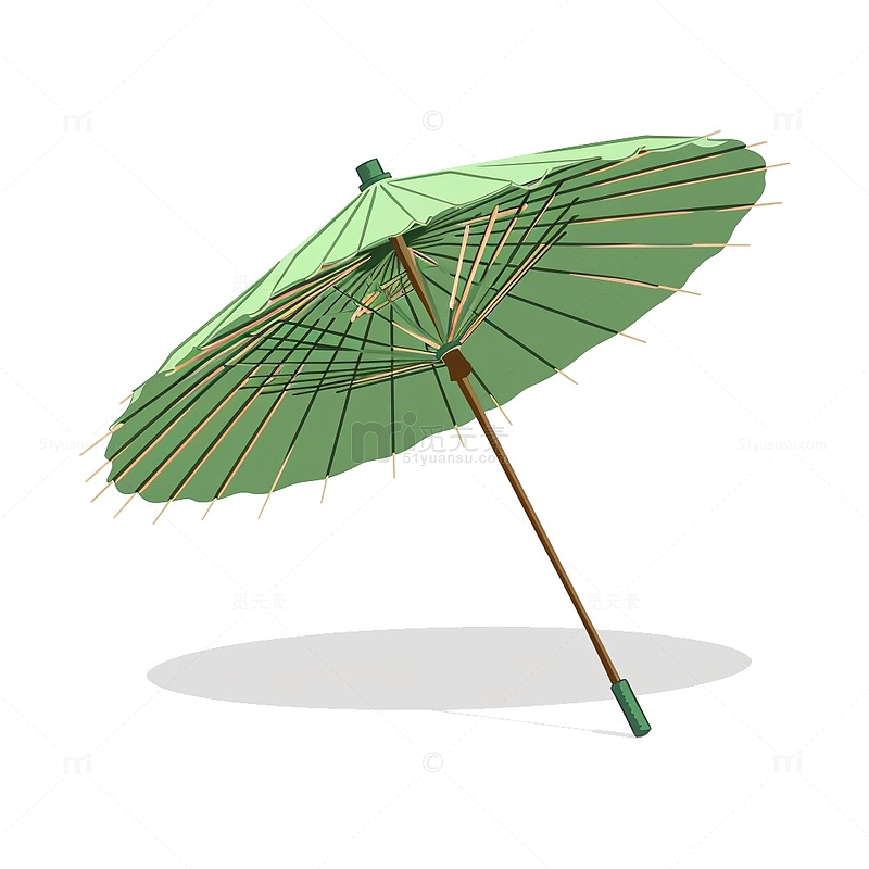 古风绿色油纸伞