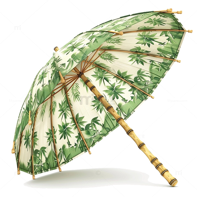 竹叶装饰油纸伞
