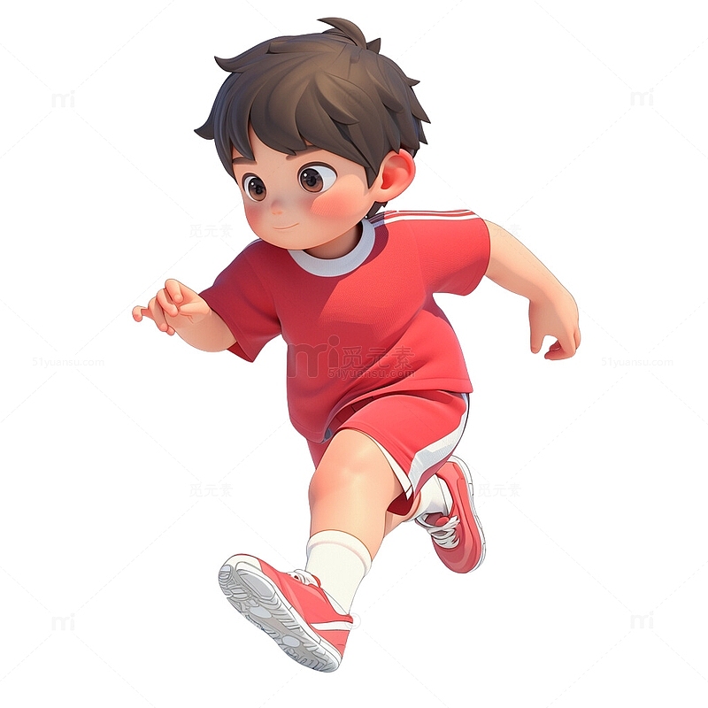 体育课跑步运动锻炼的男孩