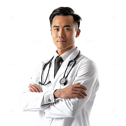 亚洲年轻男医生肖像素材