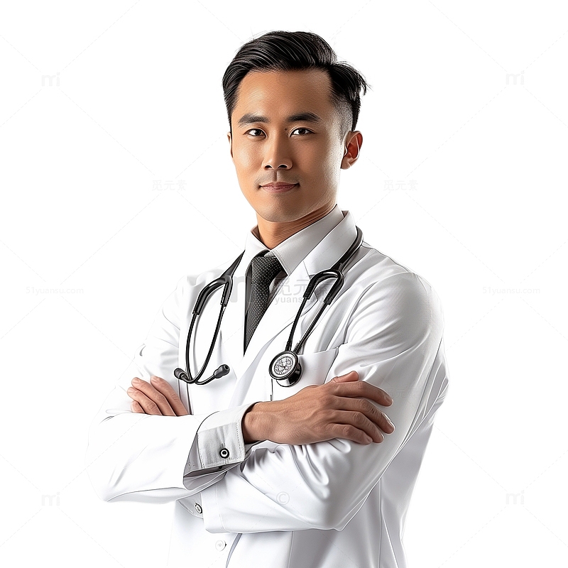亚洲年轻男医生肖像素材