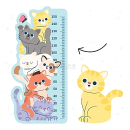 可爱猫咪身高贴纸