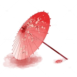 油纸伞红色谷雨古风雨伞节气装饰